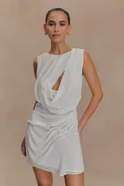 Oria Chiffon Mini Dress - White