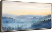 [YJYart] Tree Wall Art for Living Room Forest Nature Painting 20"x40"Framed Artwork Landscape Canvas Print for Bedroom Office Home Decor