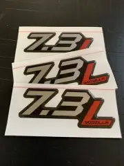 (3) Gel-coated 7.3L GODZILLA badges Ford Super Duty F250 F350 Silver/red black