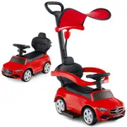 Costway Mercedes-Benz Licensed Foot to Floor Sliding Car w/Adjustable Canopy & Steering Ride On Push Car Red