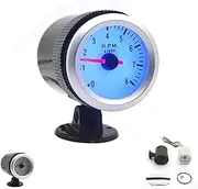 Labymos 2 Inch 52mm LED Tachometer Gauge Car Digital Meter 0-8000RPM with Blue Backlight for 1-8 Cylinder Vehicle