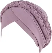 Summer Braid Turban Hats for Women African Head Wrap Cover Hat Pre Tied Twisted Bonnet Muslim Turban Hat Headwear