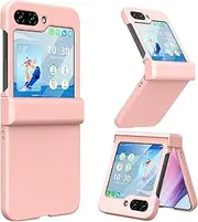 [T Tersely] for Samsung Z Flip 5 Case, Slim Soft Shock-Absorbing Anti-Scratch Cover Hard PC Back and TPU Bumper Protective Phone Case for Samsung Galaxy Z Flip 5 (Pink)