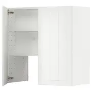 METOD wall cb f extr hood w shlf/door, white/Stensund white, 80x80 cm