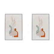 2PK LVD Framed Canvas Modern 2 Home/Living Room Wall Decor 40x60cm Rectangle