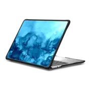 MacBook Air 13-inch (M2 - M4) Impact Case INTO ETERNITY IN TURQUOISE - Colorful Fine Art Pretty Aqua Blue Floral Nature Outdoors Watercolor Painting Modern Abstract Flowers Spring Summer Chic Elegant Landscape