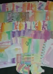 RAINBOW Unicorn Hand Dyed Paper kit for Scrapbook, Junk Journal