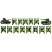 Happy Birthday Army Tank Paper Banner