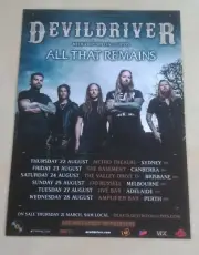 DEVILDRIVER - 2019 AUSTRALIA TOUR - LAMINATED PROMO TOUR POSTER - OFFICIAL & NEW
