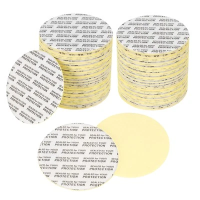 120Pcs 52mm/2.05" Adhesive Round PS Pressure Sensitive Seals Black Text, White