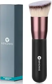KINGMAS Angled Top Foundation Brush, Premium Kabuki Makeup Brush for Liquid, Blending, Cream, Powder,Blush Buffing Stippling Face Makeup Tools
