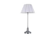 Loca Vintage Metal Base Fabric Shade Desk Table Light Lamp Chrome/White