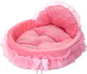 Large Pink Dog Bed Cat Pet Washable Soft Plush Mat Snuggle Kitten Puppy Cushion