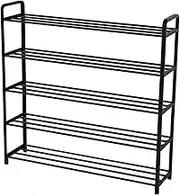 AidiOn 4 Tier Shoe Rack,Heavy Duty Metal Footwear Boot Trainer Storage Rack Organiser Hallway, Bedroom, Quick Assembly No Tools Required 64 X 20 X 62 Cm,Four Floors