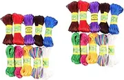 KALLORY 2pcs 10 2.5mm Rattail Cord String Handmade Knitting Bracelet 10 Assorted Colors Easy to Use for Jewelry Creation Random