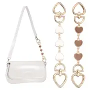 Bag Extender Chain, 2 Pcs Purse Strap Heart Shape Chain, White/Brown