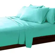 Teal Bed Sheet Set 4 Piece 620 TC