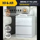 Artiss Bedside Table Drawers Side Table Storage Cabinet Nightstand White PEPE
