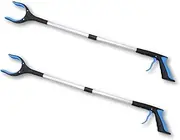 BeGrit Grabber Reacher Tool, Pick Up Trash, Pick Up Broken Glass Shards 32" Reacher 2 Pack with Magnetic Tip, Blue (2 Pack)