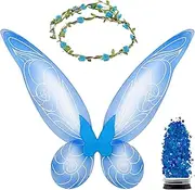 FUNCREDIBLE Fairy Costume Accessories Set | Fairy Wings, Fairy Crown| Blue Tooth Fairy Wings