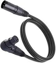 XLR Microphone Extension Cable Adapter, Wide Compatibility PVC Connection Stability Right Angle XLR to Straight XLR Cable for Recording Room (1.8m/5.9ft)