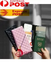 Travel Wallet Long Passport Holder Ticket Organizer Case Cover Pouch Leather