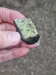 Rough Natural Olivine Peridot Crystal Gemstone Basalt 'Lava Bomb'