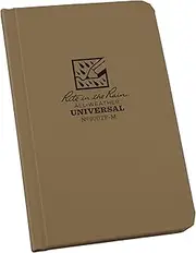 Rite in the Rain Weatherproof Hard Cover Notebook, 4.25" x 6.75", Tan Cover, Universal Pattern (No. 970TF-M)