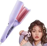 Curluxe French Curls Iron, Curluxe Create Frizz-Free French Curls Effortlessly Iron, Wave Curling Irons, 15-Second Heat-Up, 4 Temp Ceramic Hair Waver for Wide Deep Waves (Purple,One Size)