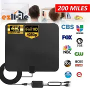Digital Indoor 4K TV Antenna Flat Indoor HD Amplified Amplifier 200 Mile Aerial