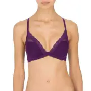 NWT Natori 730023 Feathers Contour Plunge Underwire Bra 32C Purple
