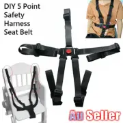 DIY 5 Point Harness Safety Buckle Stroller High Chair Pram Car Seat Belt Strap