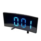 LED Alarm Clock Digital ElectronicAlarm Clock Curved Screen Mirror Tempe Date mu