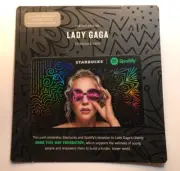 Starbucks Gift Cards 2017 Spotify Lady Gaga -100% MINT NO VALUE