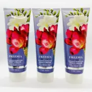 NEW! 3 PCS BATH & BODY WORKS FREESIA ULTIMATE HYDRATION BODY CREAM 8 FL OZ EACH