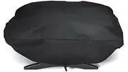 Grill Cover Garden Waterproof Anti Dust Protective Outdoor Windproof Accessories Barbecue Grill Cover Polyester Portable for Weber 7110 Q1000 with Adjustable Hauling Rope Black