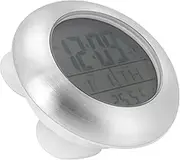 Waterproof Digital Bathroom Clock Temperature Display Hanging Clock Aluminum Alloy Frame for Bathroom Spa Area