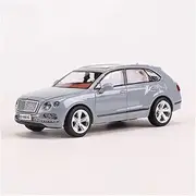 Scale Finished Model Car 1:64 Scale for Bentley Bentayga SUV Alloy Car Model Static Collection Car Souvenir Decoration Die-cast Vehicle(Chrome)