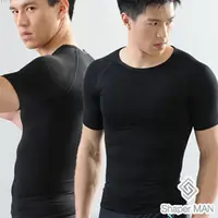 在飛比找PChome24h購物優惠-【Shaper MAN】肌力機能衣 男性塑身衣-短袖/黑