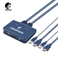 在飛比找PChome24h購物優惠-BOWU 2埠HDMI 4K2K KVM電腦切換器(HR02