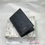 DIOR 迪奧 ESSENTIALS 對折 卡夾 黑色 CD DIAMOND 圖案印花帆布 卡包 卡片夾 皮夾