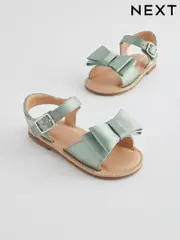 Sage Green Satin Bridesmaid Bow Sandals (B82946) | $35 - $44