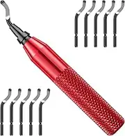 Deburring Tool Kit with 10 Extra Blades and 1 Handle Alloy Burr Removal Tool Multifunctional Burr Edges Removing Hand Tool for Handicrafts Sewing Paper Art Plastic