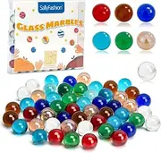 SallyFashion Marbles Bulk, 75 PCS Glass Marbles Colorful Marbles for Kids Marble Run Games Fillers Table Decor DIY