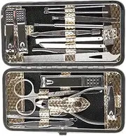 NOLITOY 19pc Gold Nail Clipper Set Multifunctional Manicure Tools Professional Nail Grooming Kit for Home Use