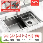 304 Stainless Steel Kitchen Sink Countertop Control Detachable Colander Overflow