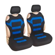 Front 2Seat Cover Car Chair Cushion Mat Protector Accessory Polyester Black/Blue (for: Isuzu)