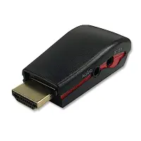 在飛比找Yahoo奇摩購物中心優惠-HDMI TO VGA + Audio 影音轉換器(黑/附電