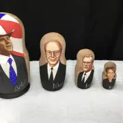 Vintage Rare George W Bush Cheney Rumsfeld Rice and Rove Russian Nesting Dolls