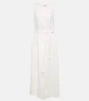 [Max Mara] Max Mara Aureo linen twill midi wrap dress UK 6 white